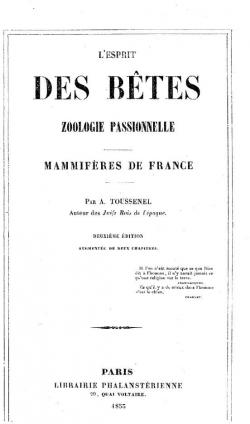 L'esprit des btes : zoologie passionnelle : mammifres de France par Alphonse Toussenel