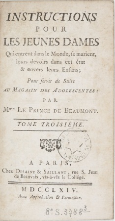Instructions pour les jeunes dames, tome 3 par Jeanne-Marie Leprince de Beaumont