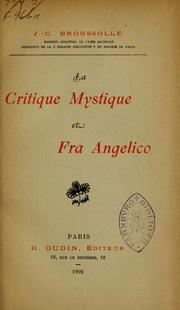 La Critique Mystique et Fra Angelico par Jules-Cesar Broussolle