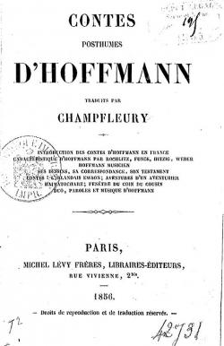 Contes posthumes par Ernst Theodor Amadeus Hoffmann