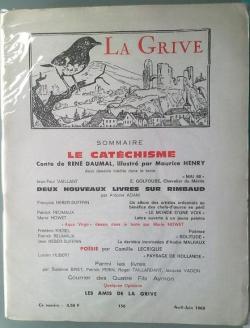 GRIVE (LA) - n138 (avril-juin 1968): Ren Daumal, Jean-Paul Vaillant, Rimbaud par  Revue