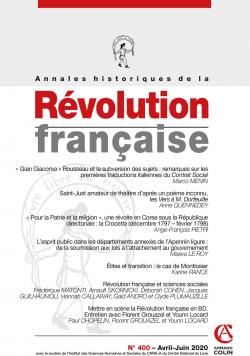 Annales historiques de la Rvolution franaise, n400 par Revue Annales historiques de la Rvolution franaise