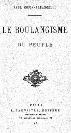 Boulangisme du peuple par Paul Copin-Albancelli