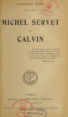 Auguste Dide. Michel Servet et Calvin par Auguste Dide