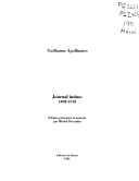 Journal intime (1898-1918) par Guillaume Apollinaire