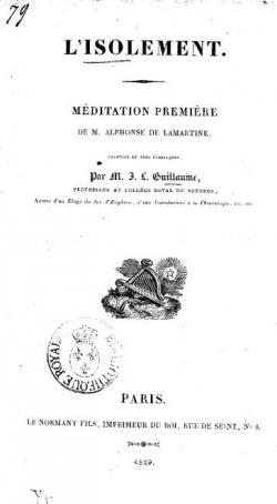 L'isolement par Alphonse de Lamartine