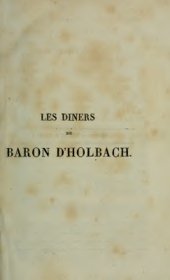 Les Dners du baron d'Holbach par Stphanie Flicit de Genlis