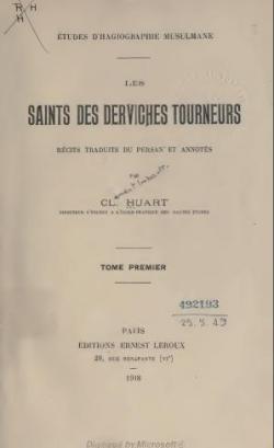 Les Saints des derviches tourneurs : Rcits (Bibliothque de l'Ecole des hautes tudes. Sciences religieuses) par Sams al-Din Ahmad al- Aflaki