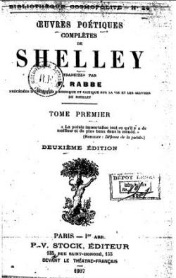 Oeuvres potiques compltes de Shelley, tome 1 par Percy Bysshe Shelley