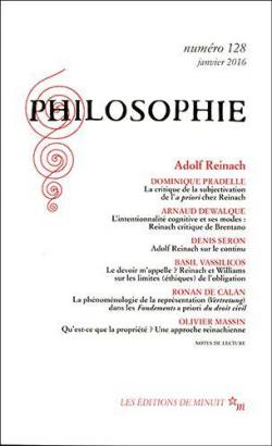 Philosophie, n128 : Adolf Reinach par Revue Philosophie