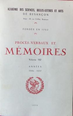 Procs-verbaux et mmoires - Annes 1976-1977 (t. 182) par Acadmie des Sciences belles-lettres et arts