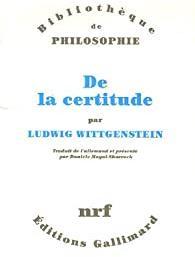 De la certitude par Ludwig Wittgenstein