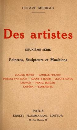 Des Artistes, Srie 2 : Peintres, Sculpteurs et Musiciens par Octave Mirbeau