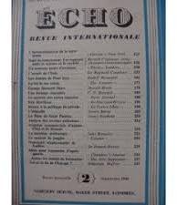 ECHO - revue internationale - Ecrits, faits et ides de tous pays - n 2 - septembre 1946 - par Revue Echo