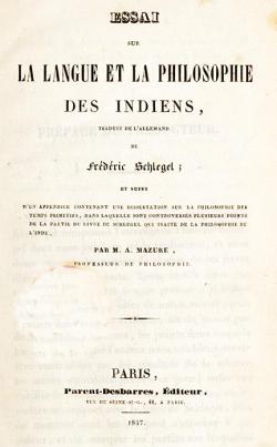 Essai sur la Langue et la Philosophie des Indiens par Friedrich von Schlegel