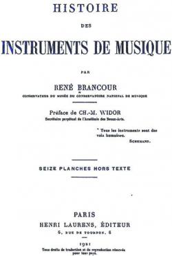 Histoire des Instruments de Musique par Ren Brancour
