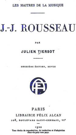 J. - J. Rousseau - Les Matres de la Musique par Julien Tiersot