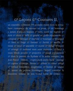 & Lecons & Coutures II par Jean-Pascal Dubost