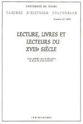 Lecture, livres et lecteurs du XVIIIe sicle par Jean Goulemot
