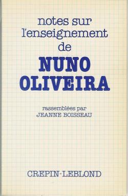 Notes sur l'enseignement de Nuno Oliveira par Jeanne Boisseau