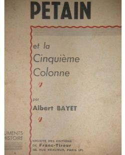 Ptain et la Cinquime colonne par Albert Bayet