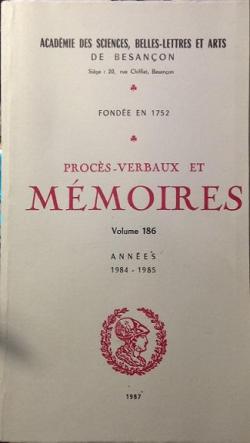 Procs-verbaux et mmoires (186) 1984-1985 par Acadmie des Sciences belles-lettres et arts