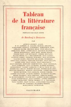 Tableau de la littrature franaise par Jean Giono