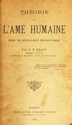 Thorie de l'me humaine par Jules Emile Alaux