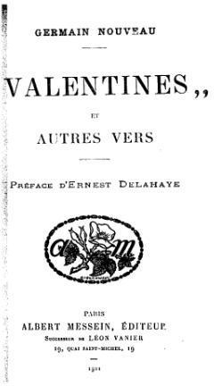 Valentines, et autres vers par Germain Nouveau