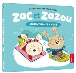 Zac et zazou jouent dans la neige par Lucie Papineau