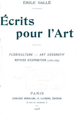 crits pour l'art : Floriculture, art dcoratif, notices d'exposition, 1884-1889 par Emile Gall