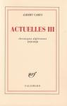 Actuelles, tome 3 : Chroniques algriennes 1939-1958 par Camus