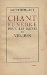 Chant funbre pour les morts de Verdun par Montherlant