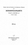 Compte-rendu des confrences et des questions et rponses : Italie et Norvge -  1933 par Krishnamurti