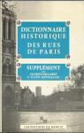 Dictionnaire historique des rues de Paris. Supplment par Hillairet