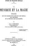 Études de Philologie Musicale III - La Musique et la Magie par Combarieu