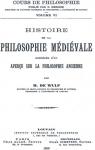 Histoire de la philosophie mdivale par Wulf