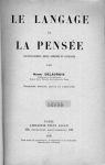 Le Langage et la Pense. Nouvelle dition, revue, remanie et augmente par Delacroix