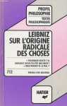 Profil - Leibnitz : sur l'origine radicale des choses, textes philosophiques par Leibniz