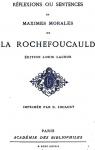 Rflexions ou Sentences et Maximes Morales de La Rochefoucauld par Lacour de La Pijardire