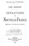 Sensations de Nouvelle-France (1895) par Bourget