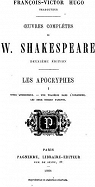 Les Apocryphes, tome 1 par Shakespeare