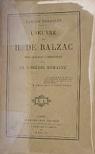 L'oeuvre De H. De Balzac tude Littraire Et Philosophique sur La Comdie Humaine par Barrire