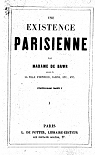 Une existence parisienne, tome 1 par Bawr