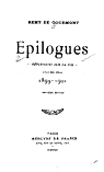 Epilogues - Rflexions sur la vie : 1899-1901 par Gourmont
