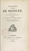 Oraisons funbres de Bossuet, avec les notes de tous les commentateurs, prcdes de l'Essai sur l'oraison funbre, par M. Villemain par Bossuet