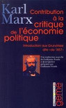Contribution  la critique de l'conomie politique par Marx