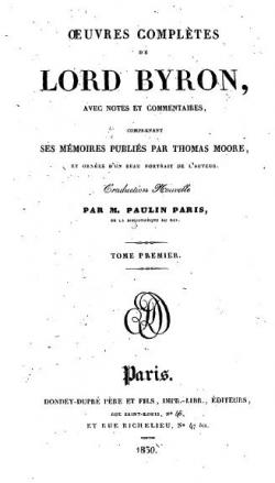 Oeuvres compltes, tome 1 par Lord Byron