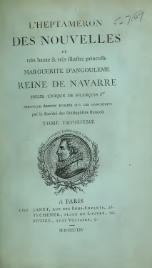 L'Heptameron des nouvelles, de trs haute et trs illustre princesse Marguerite d'Angoulme Reine de Navarre, tome 3 par Marguerite de Navarre