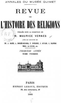Revue de l'Histoire des Religions-Premire anne-Tome premier par Maurice Vernes